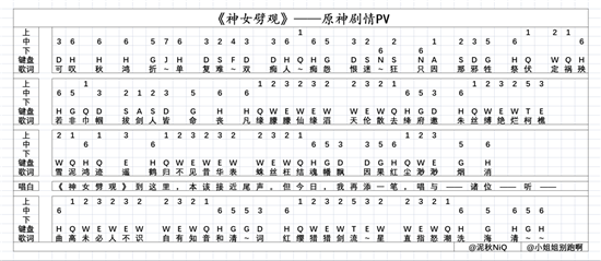 原神神女劈观怎么弹-原神神女劈观简谱分享