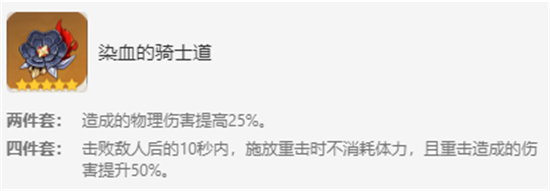 原神染血的骑士道圣的搭配推荐是什么-原神染血的骑士道遗物套装效果