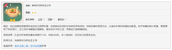 原神须弥料理马萨拉芝士球食谱要怎么获得-原神须弥料理马萨拉芝士球食谱内容介绍