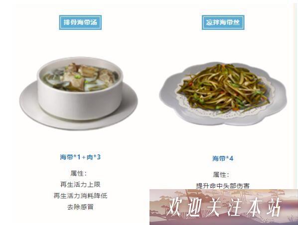 明日之后海带食谱有哪些-明日之后海带食谱配方一览